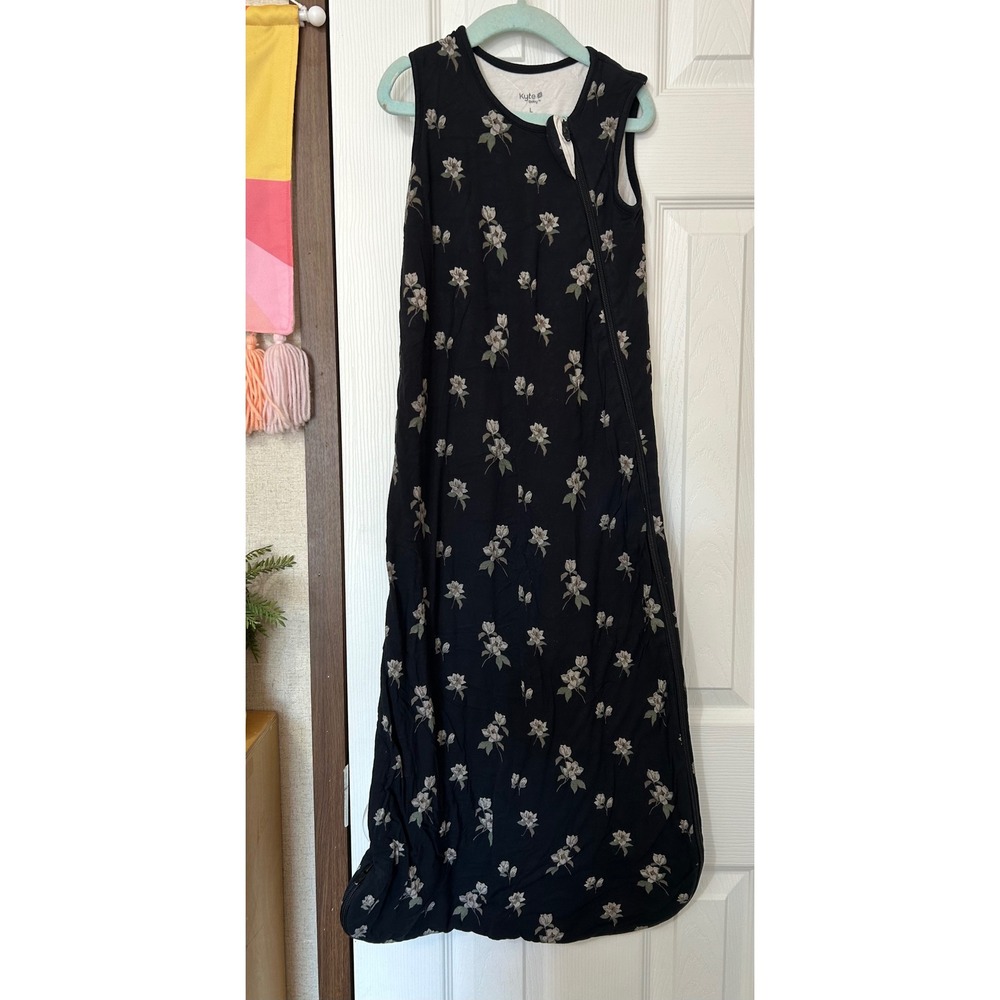 Kyte Baby Bamboo Sleep Bag 1.0 TOG Floral Navy Black Large Wearable Blanket